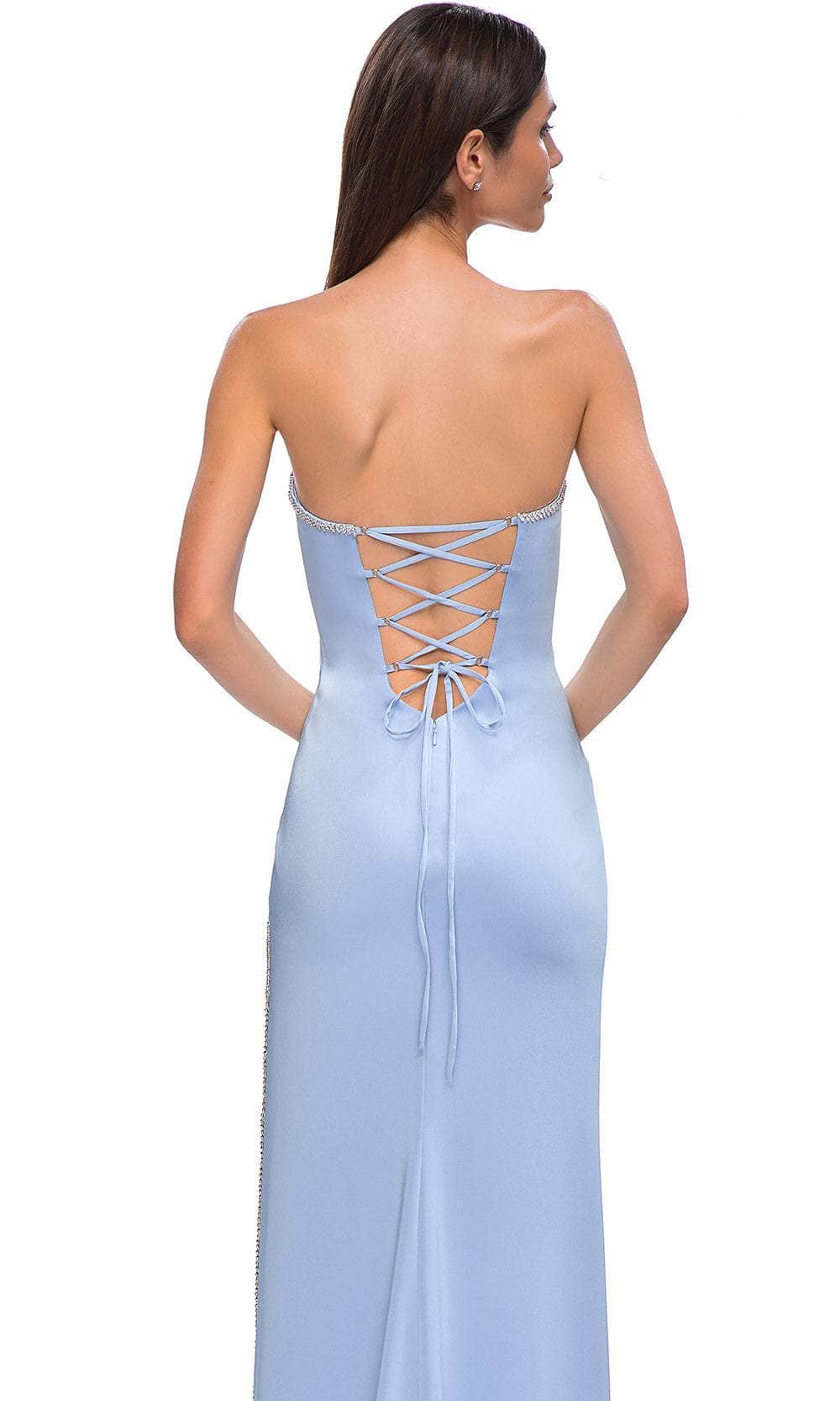 La Femme 32799 Strapless Lace-Up Back Prom Gown