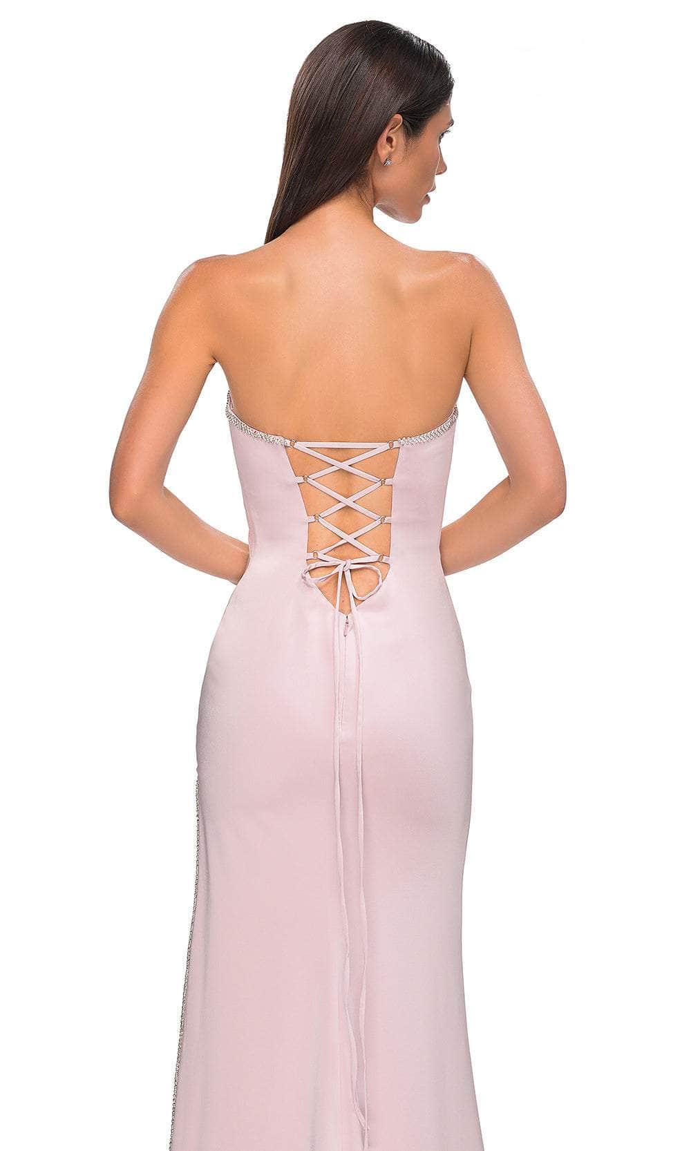 La Femme 32799 Strapless Lace-Up Back Prom Gown
