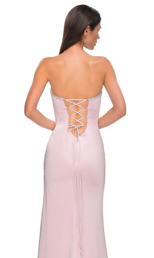 La Femme 32799 Strapless Lace-Up Back Prom Gown