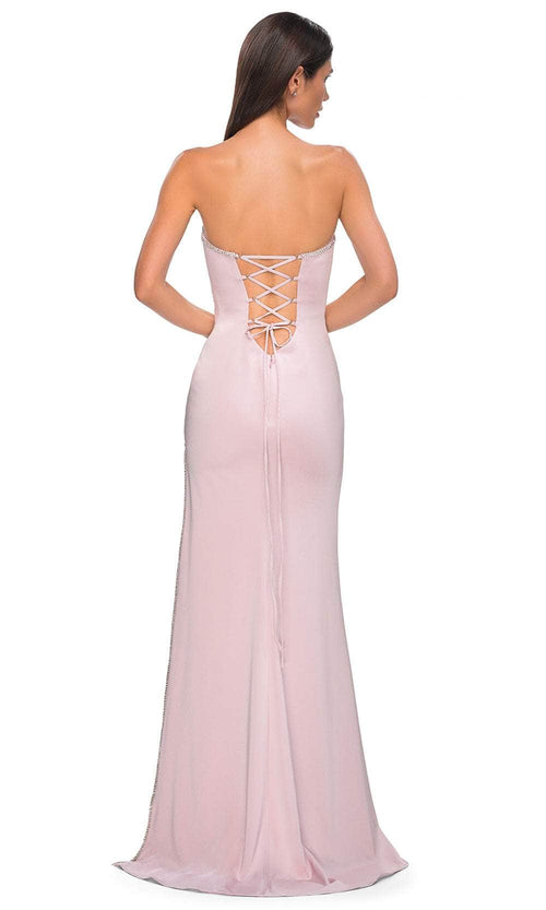 La Femme 32799 Strapless Lace-Up Back Prom Gown