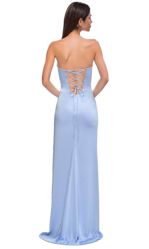 La Femme 32799 Strapless Lace-Up Back Prom Gown