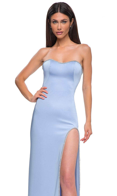 La Femme 32799 Strapless Lace-Up Back Prom Gown