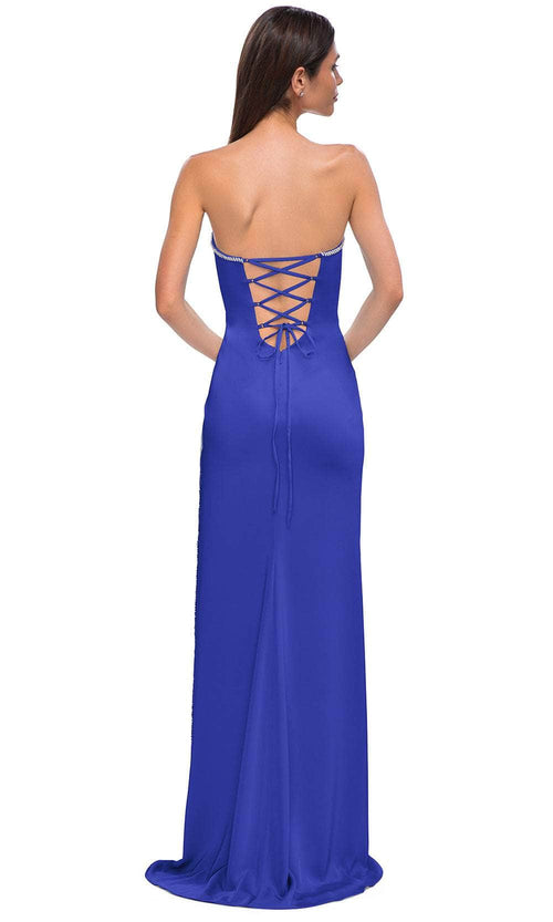 La Femme 32799 Strapless Lace-Up Back Prom Gown