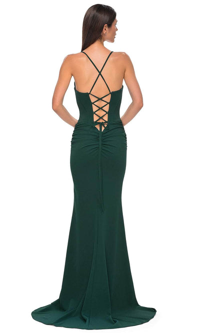 La Femme 32802 Sophisticated Ruched Embellished Prom Gown