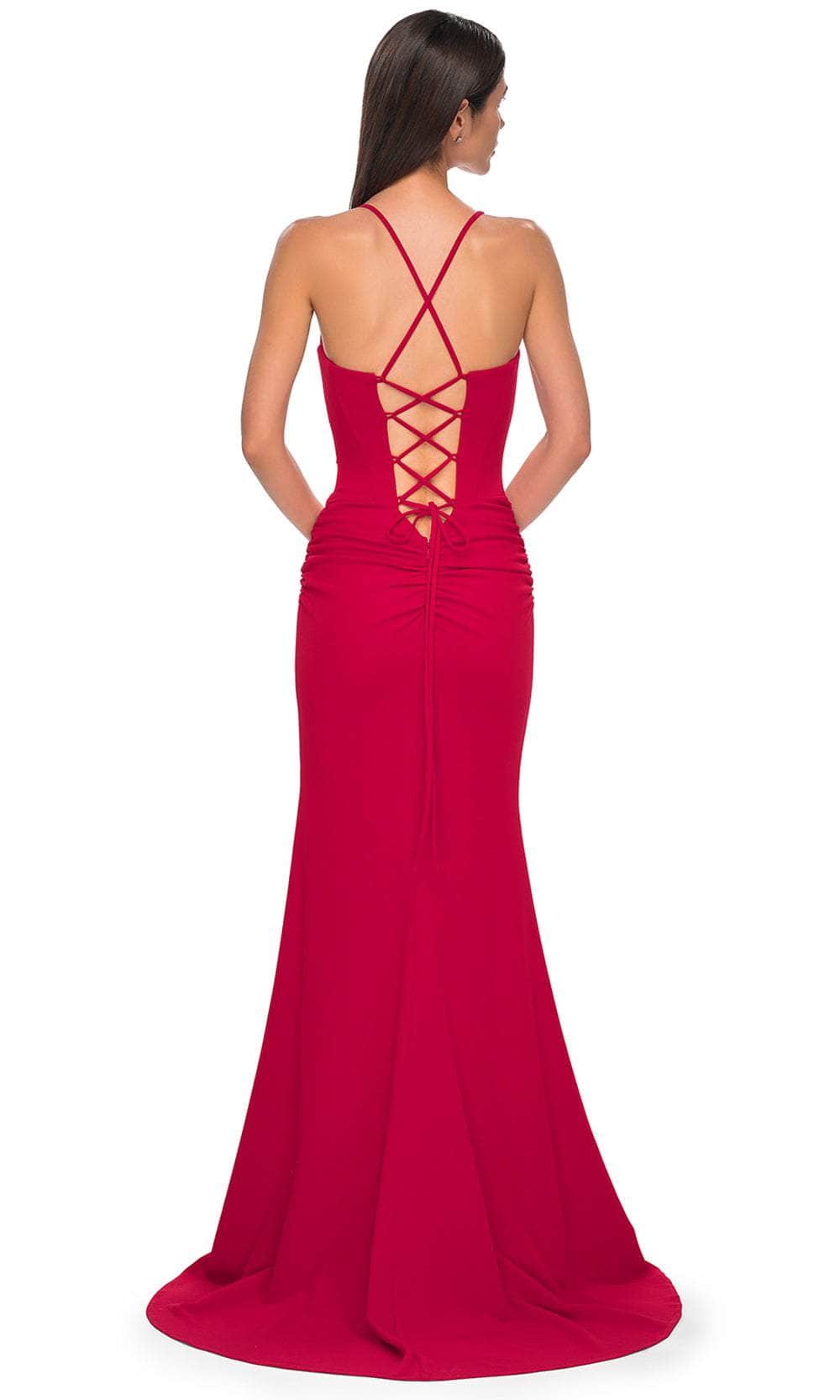 La Femme 32802 Sophisticated Ruched Embellished Prom Gown