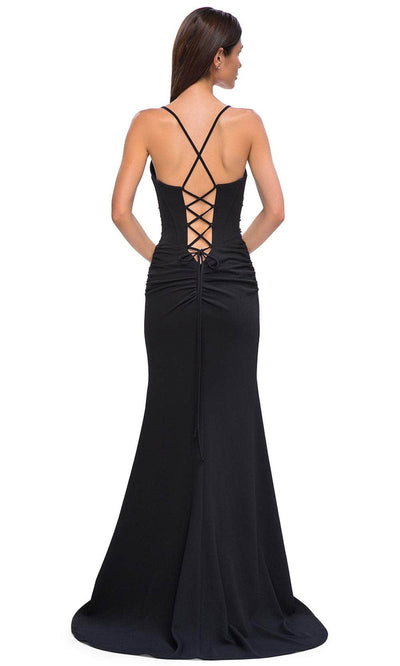 La Femme 32802 Sophisticated Ruched Embellished Prom Gown