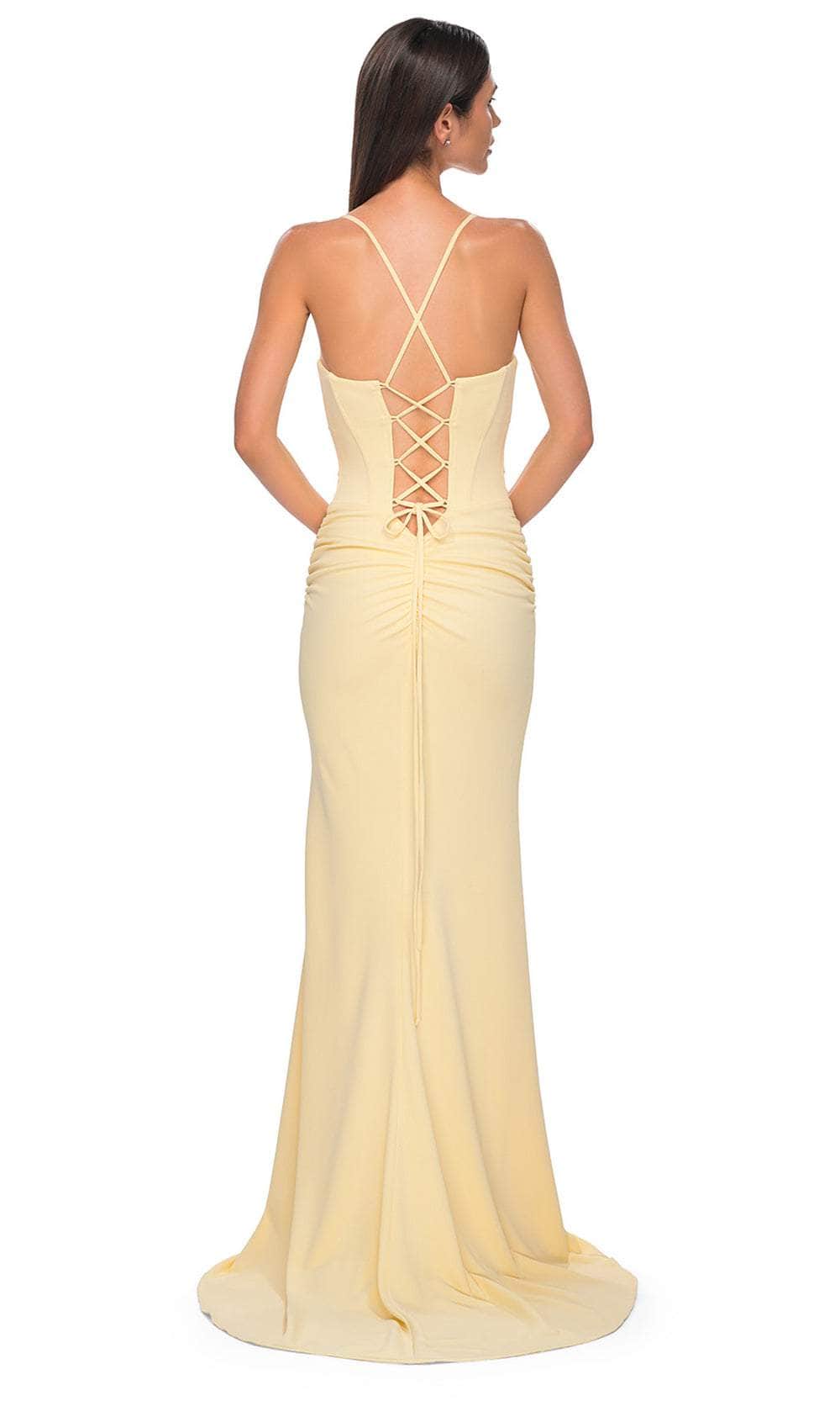 La Femme 32802 Sophisticated Ruched Embellished Prom Gown