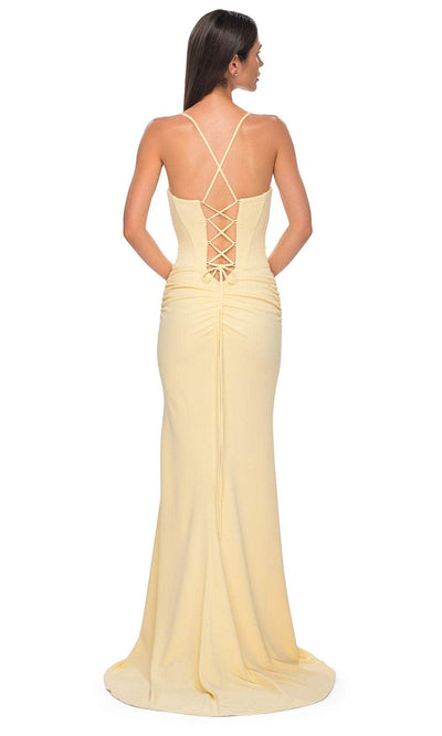 La Femme 32802 Sophisticated Ruched Embellished Prom Gown