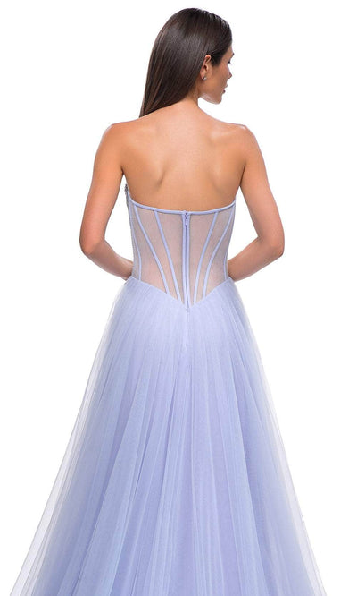 La Femme 32811 Illusion Back Layered A-Line Prom Gown