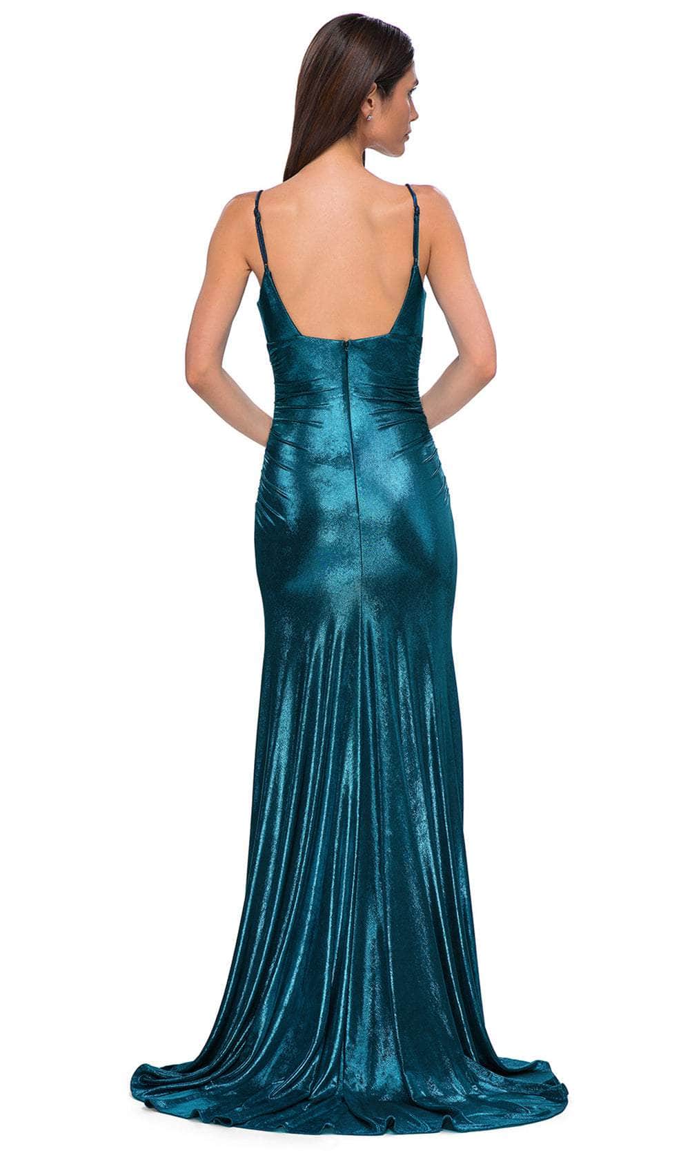 La Femme 32812 Sleeveless Ruched V-Neck Prom Gown