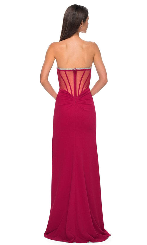 La Femme 32825 Strapless Fitted Bodice Prom Gown