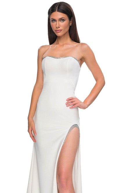La Femme 32825 Strapless Fitted Bodice Prom Gown