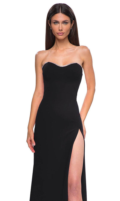 La Femme 32829 Strapless Rhinestone Trim Prom Gown