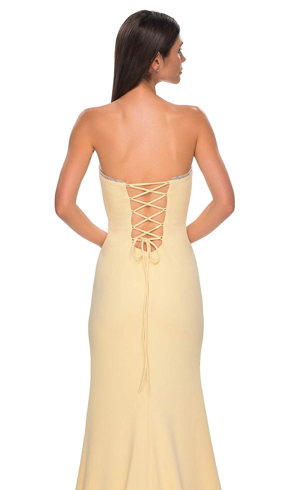 La Femme 32829 Strapless Rhinestone Trim Prom Gown
