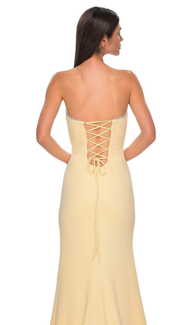 La Femme 32829 Strapless Rhinestone Trim Prom Gown