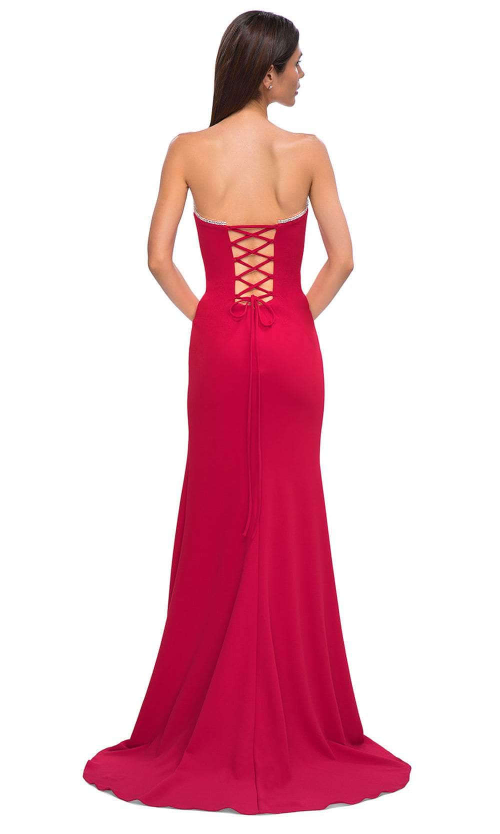 La Femme 32829 Strapless Rhinestone Trim Prom Gown