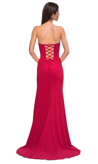 La Femme 32829 Strapless Rhinestone Trim Prom Gown