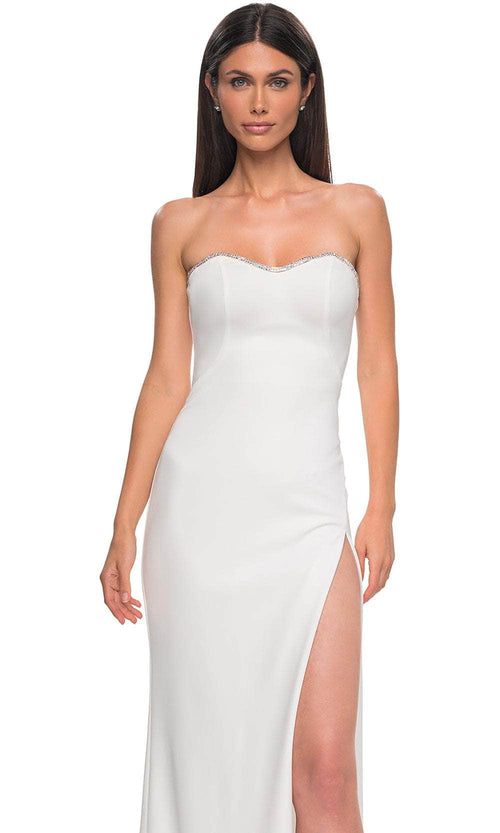 La Femme 32829 Strapless Rhinestone Trim Prom Gown