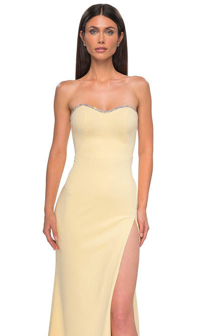 La Femme 32829 Strapless Rhinestone Trim Prom Gown