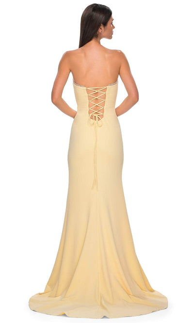 La Femme 32829 Strapless Rhinestone Trim Prom Gown