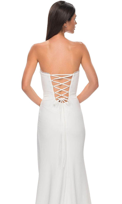 La Femme 32829 Strapless Rhinestone Trim Prom Gown