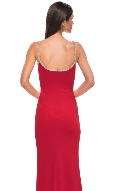 La Femme 32844 Rhinestone Accent Square Neck Prom Gown