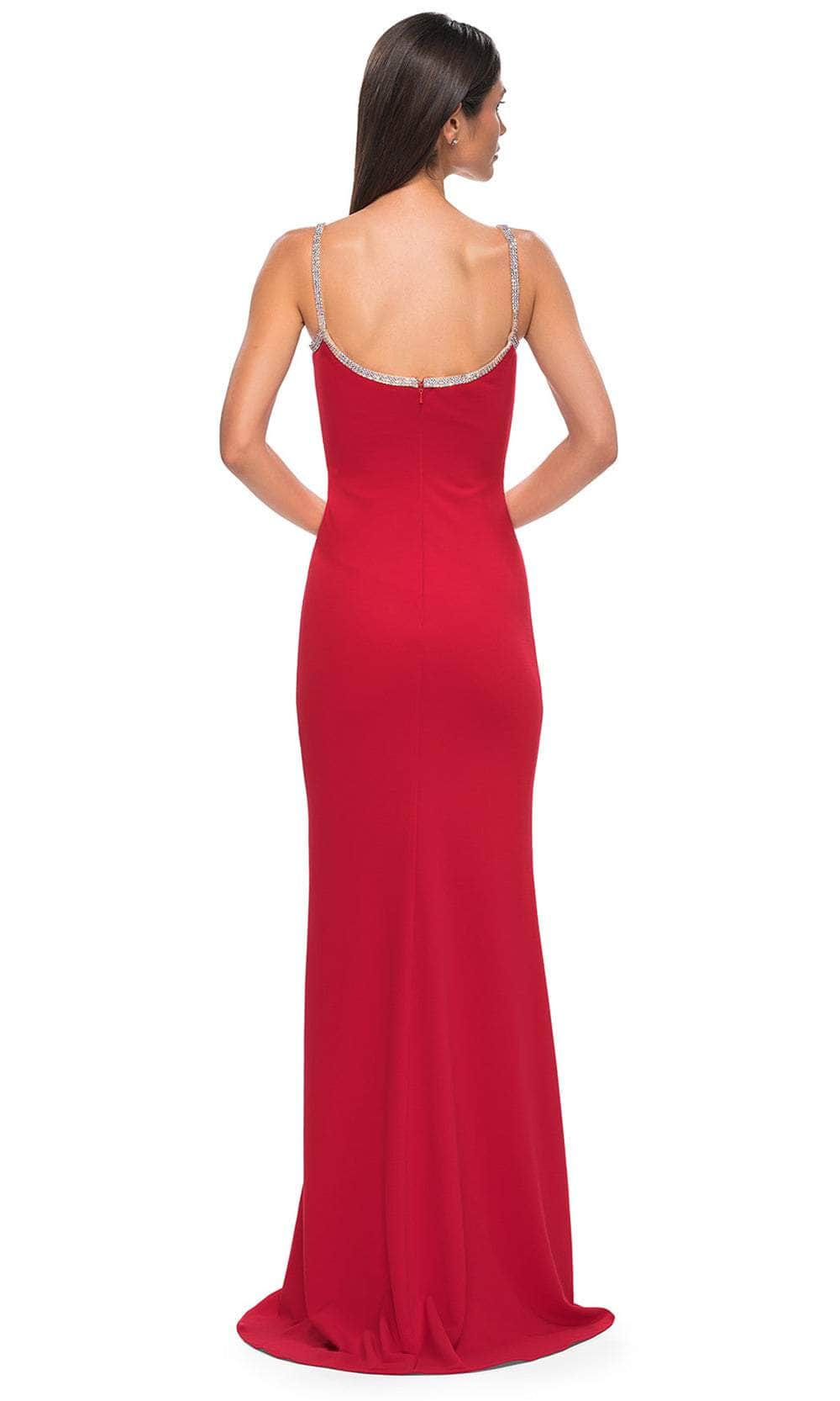 La Femme 32844 Rhinestone Accent Square Neck Prom Gown
