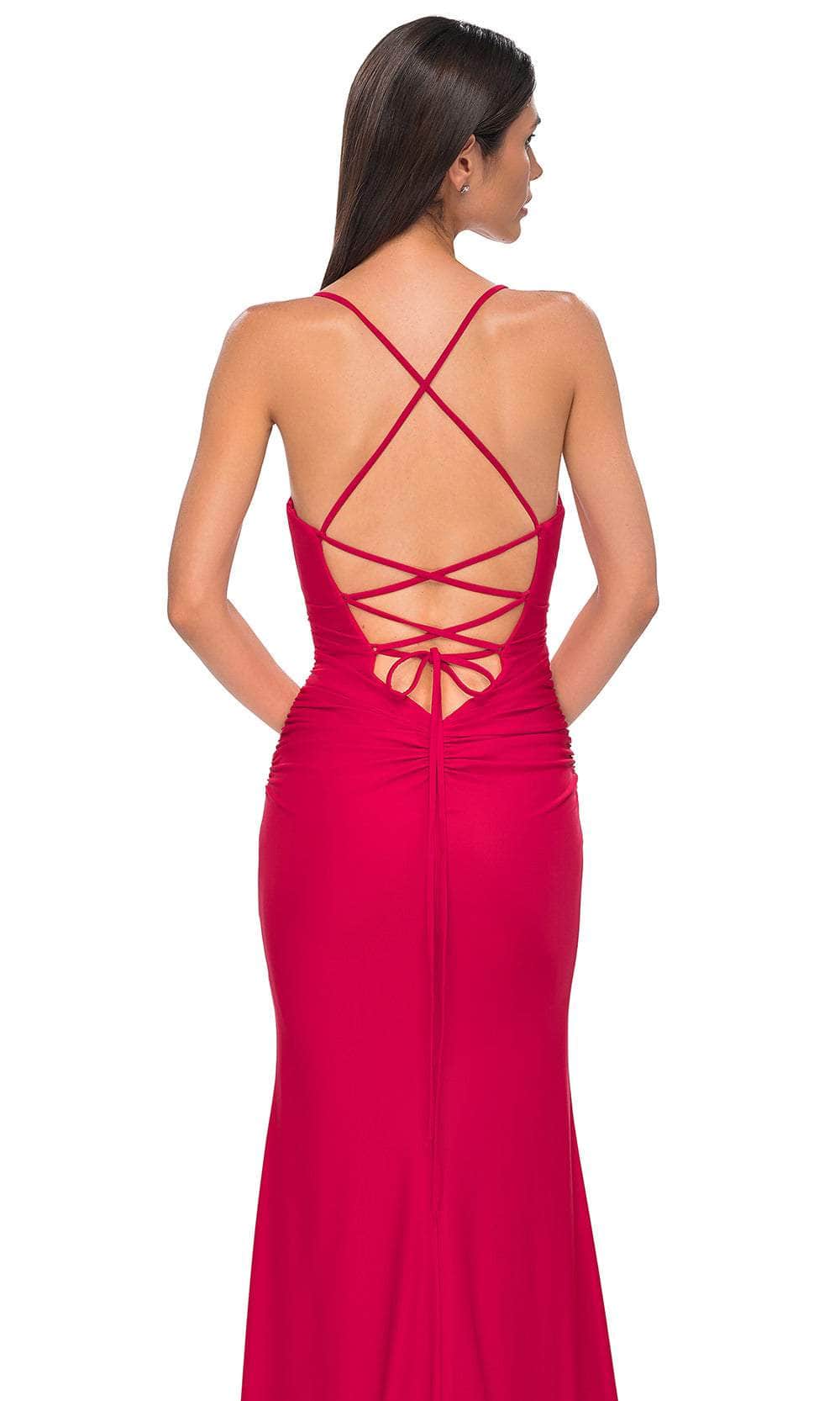 La Femme 32851 Sleeveless Rhinestone Accented Prom Gown