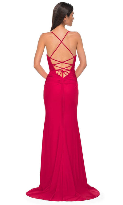 La Femme 32851 Sleeveless Rhinestone Accented Prom Gown