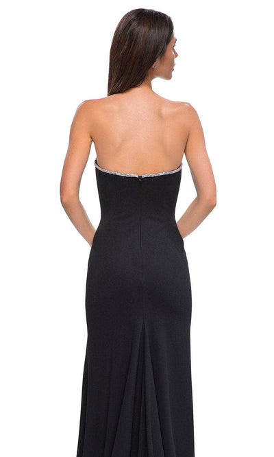 La Femme 32854 Plunging Sweetheart High Slit Prom Gown