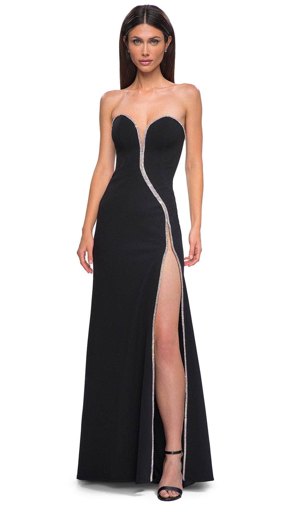 La Femme 32854 - Plunging Sweetheart High Slit Prom Gown Special Occasion Dress