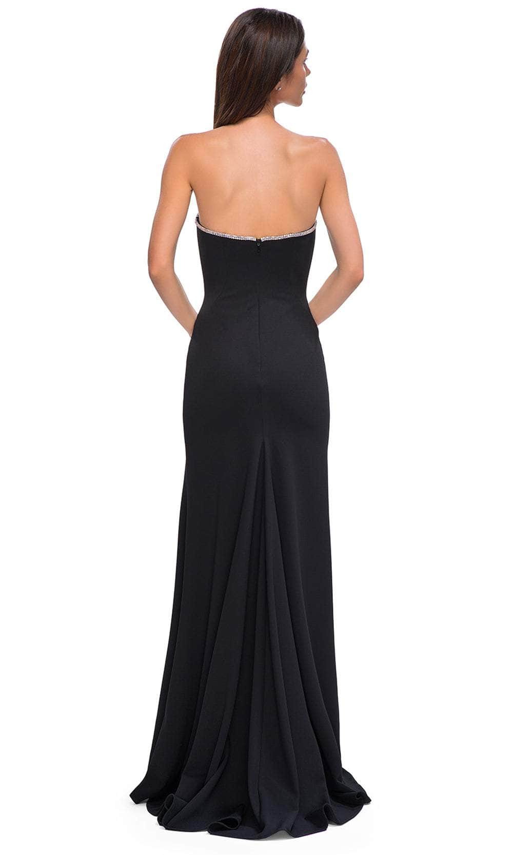 La Femme 32854 Plunging Sweetheart High Slit Prom Gown