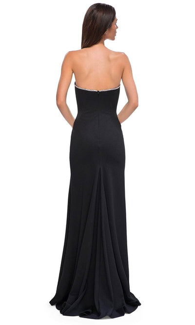 La Femme 32854 Plunging Sweetheart High Slit Prom Gown
