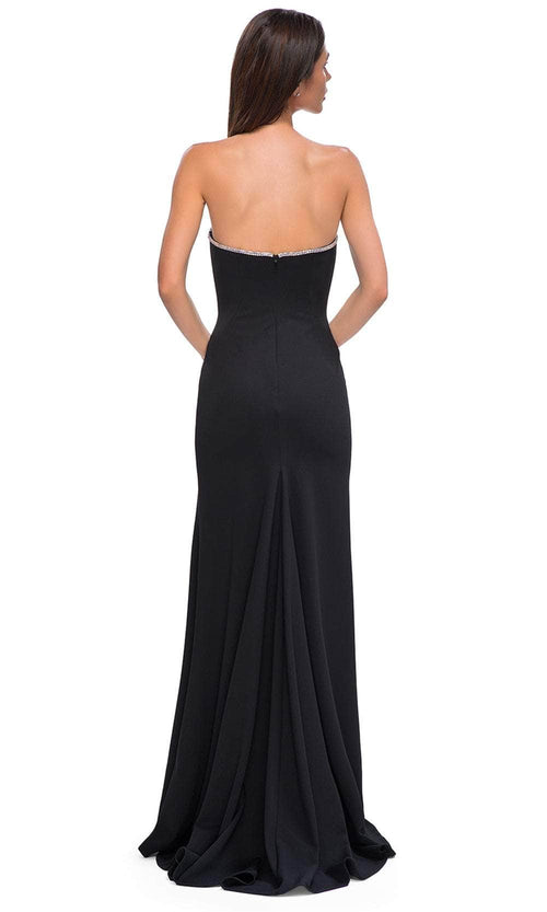 La Femme 32854 Plunging Sweetheart High Slit Prom Gown