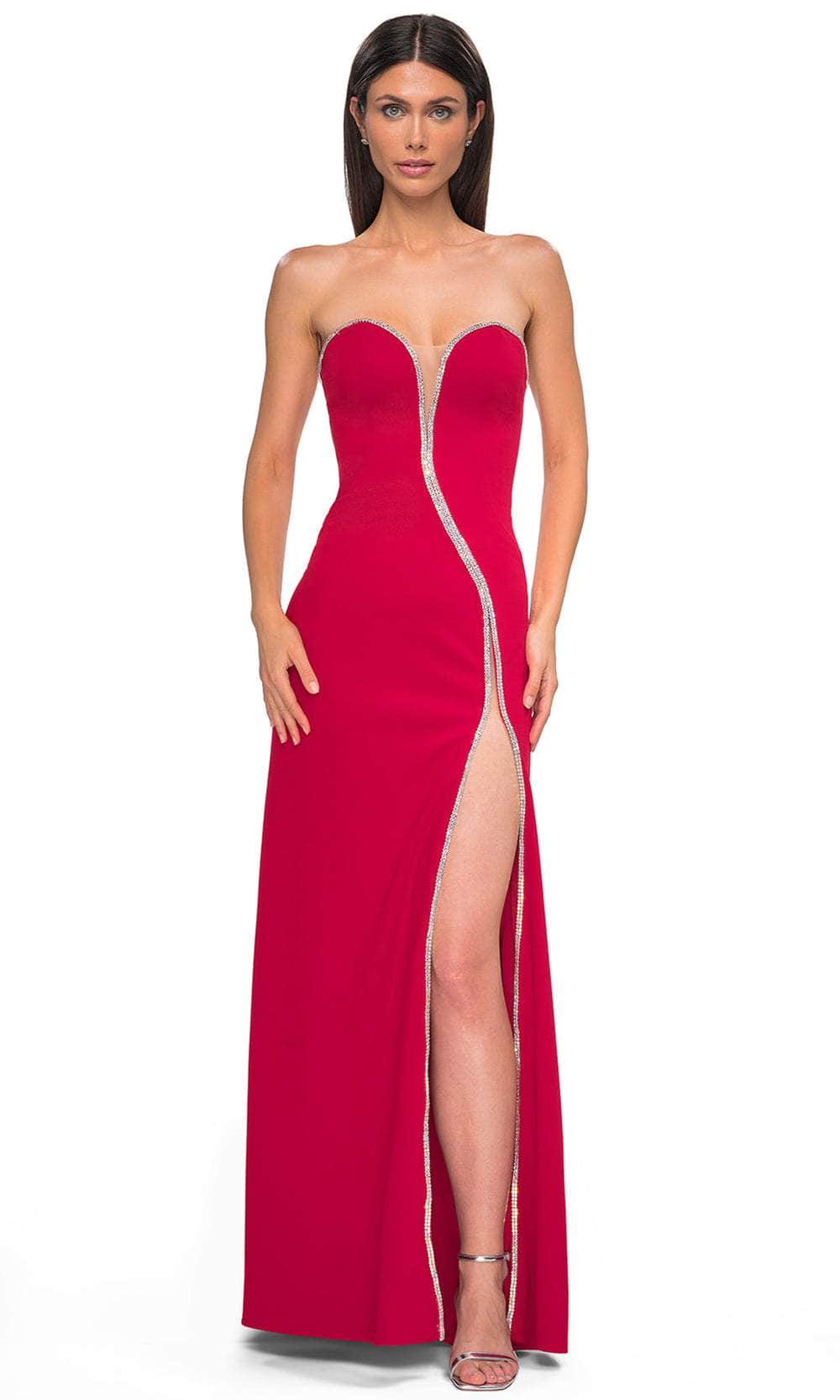 La Femme 32854 - Plunging Sweetheart High Slit Prom Gown Special Occasion Dress