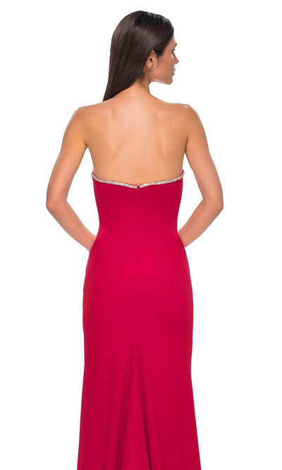 La Femme 32854 Plunging Sweetheart High Slit Prom Gown