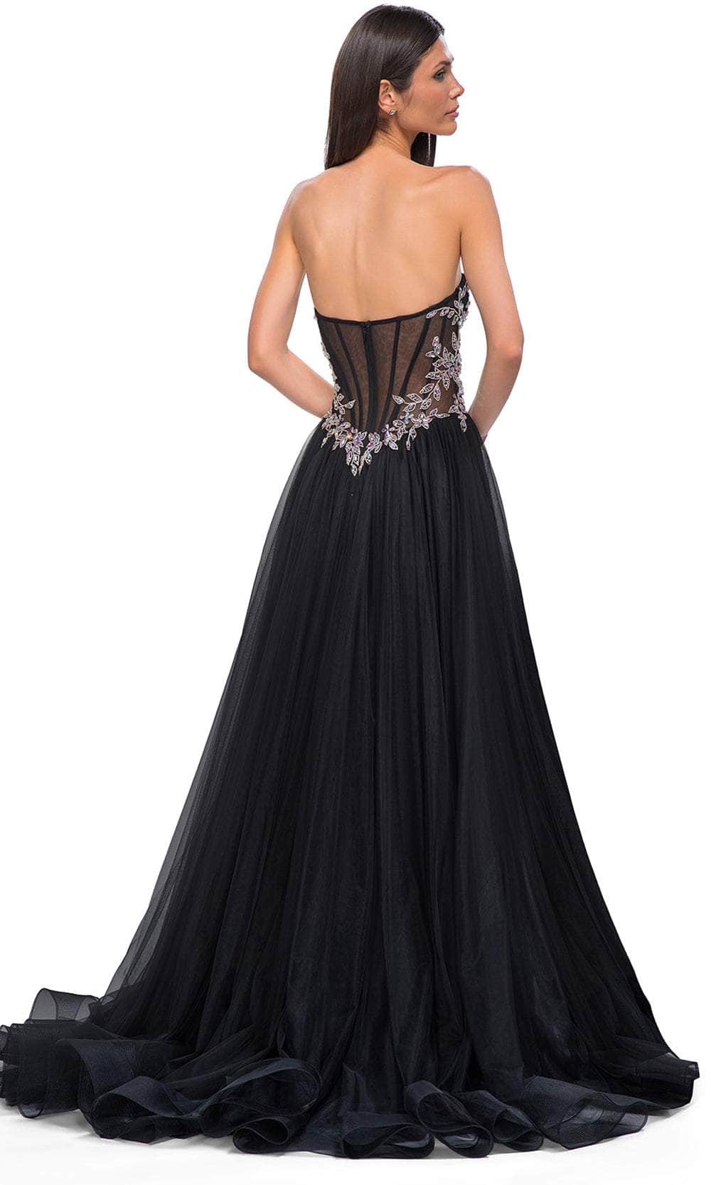 La Femme 32862 Semi Sweetheart Illusion Corset Prom Gown