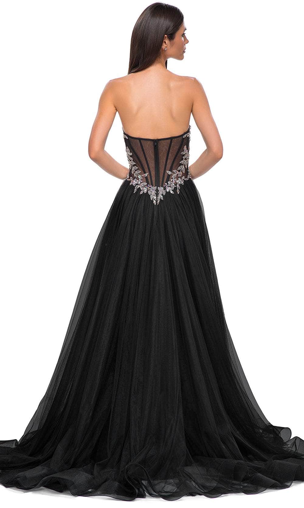 La Femme 32862 Semi Sweetheart Illusion Corset Prom Gown