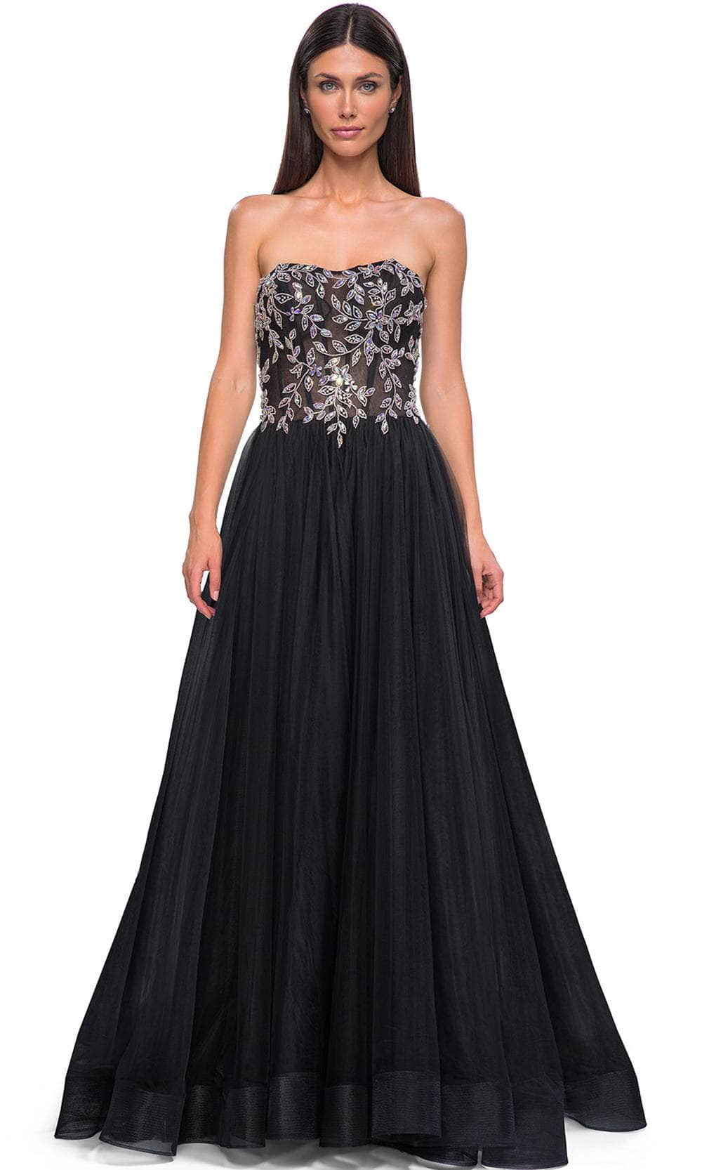 La Femme 32862 - Semi-Sweetheart Illusion Corset Prom Gown Special Occasion Dress