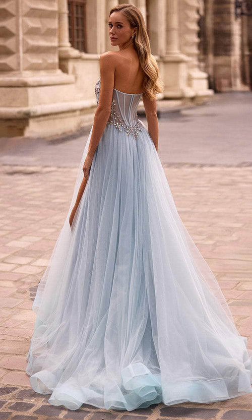 La Femme 32862 Semi Sweetheart Illusion Corset Prom Gown