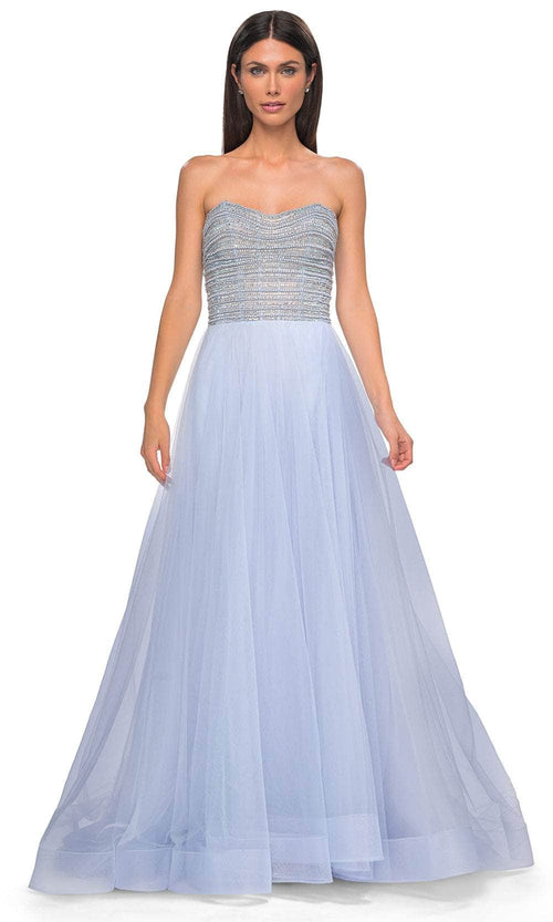 La Femme 32875 Beaded Bodice Tulle A-Line Prom Gown