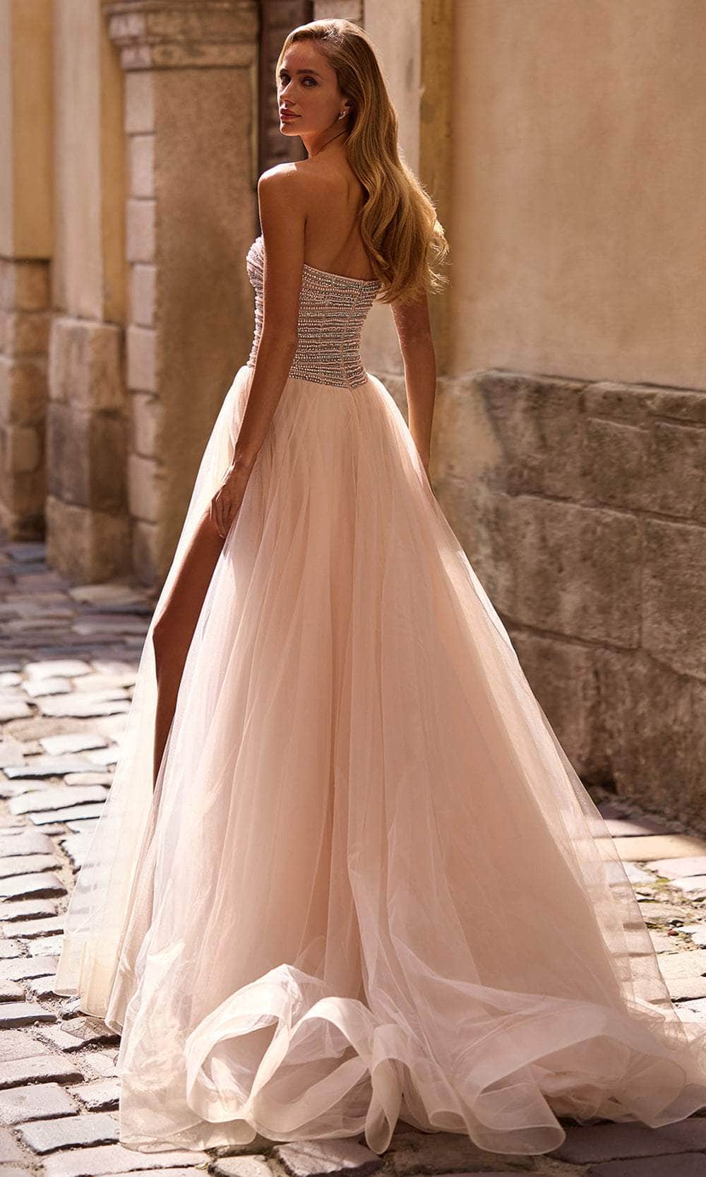 La Femme 32875 Beaded Bodice Tulle A-Line Prom Gown