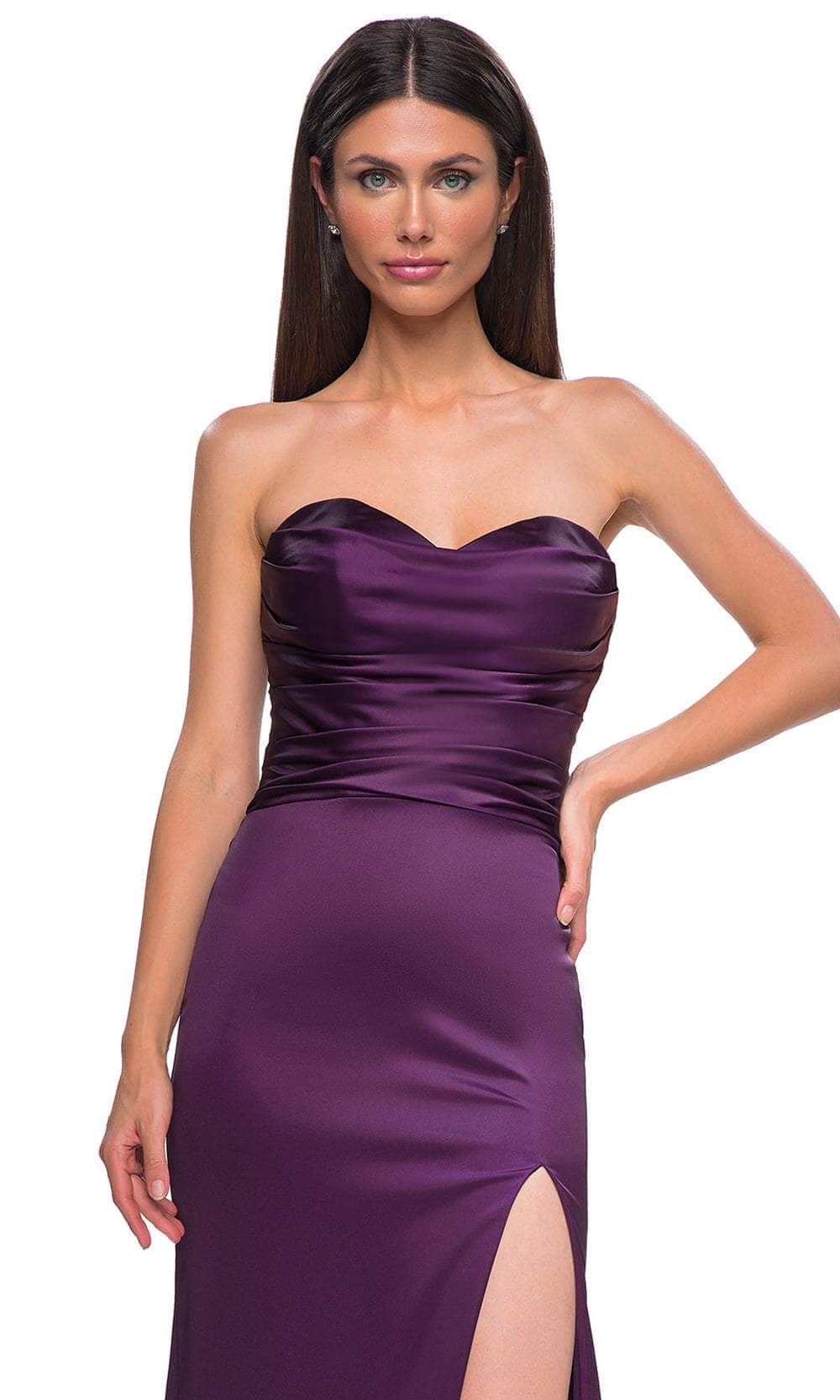 La Femme 32896 Ruched Bodice Sheath Prom Gown