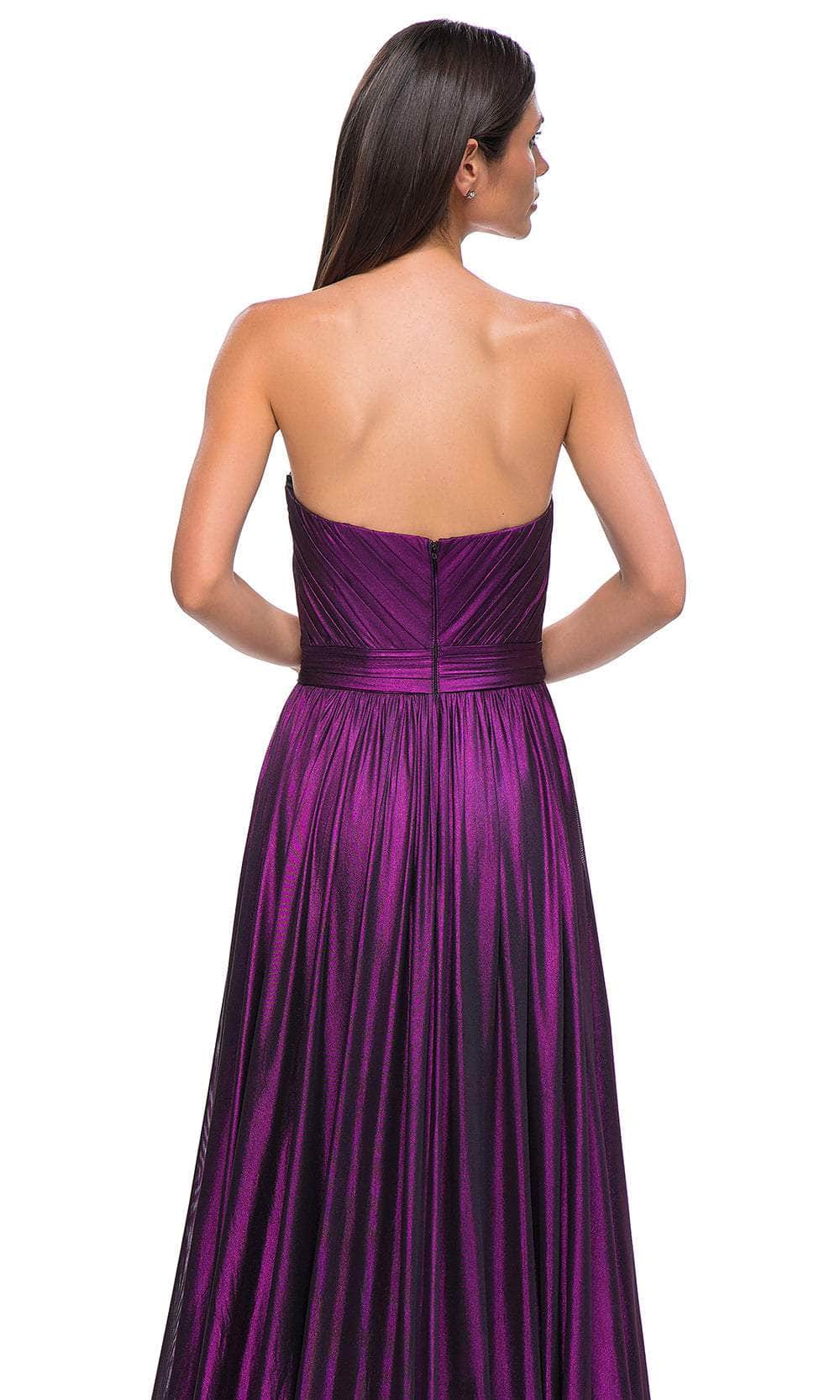 La Femme 32899 Strapless Metallic Jersey Prom Gown