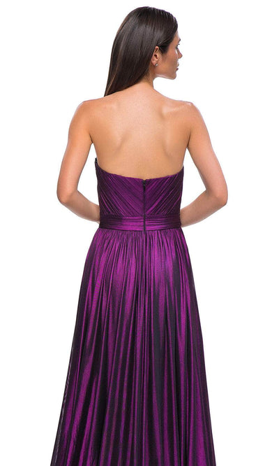 La Femme 32899 Strapless Metallic Jersey Prom Gown