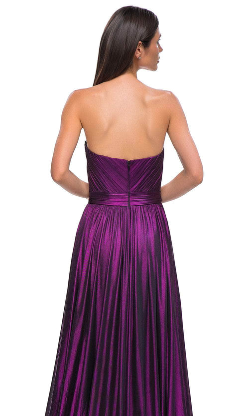 La Femme 32899 Strapless Metallic Jersey Prom Gown