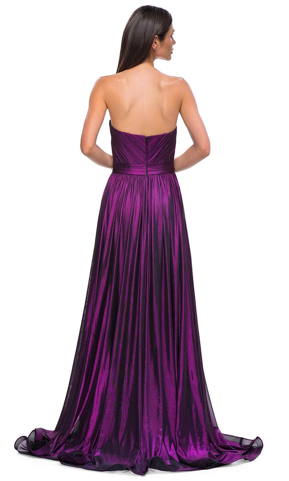 La Femme 32899 Strapless Metallic Jersey Prom Gown