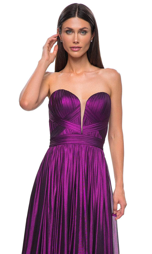 La Femme 32899 Strapless Metallic Jersey Prom Gown