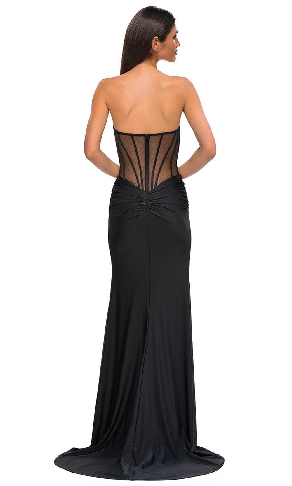 La Femme 32912 Sweetheart Lace Illusion Corset Prom Gown