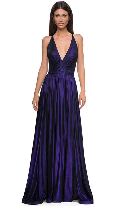 La Femme 32917 - V-Neck Wrapped Waistband Prom Gown Special Occasion Dress
